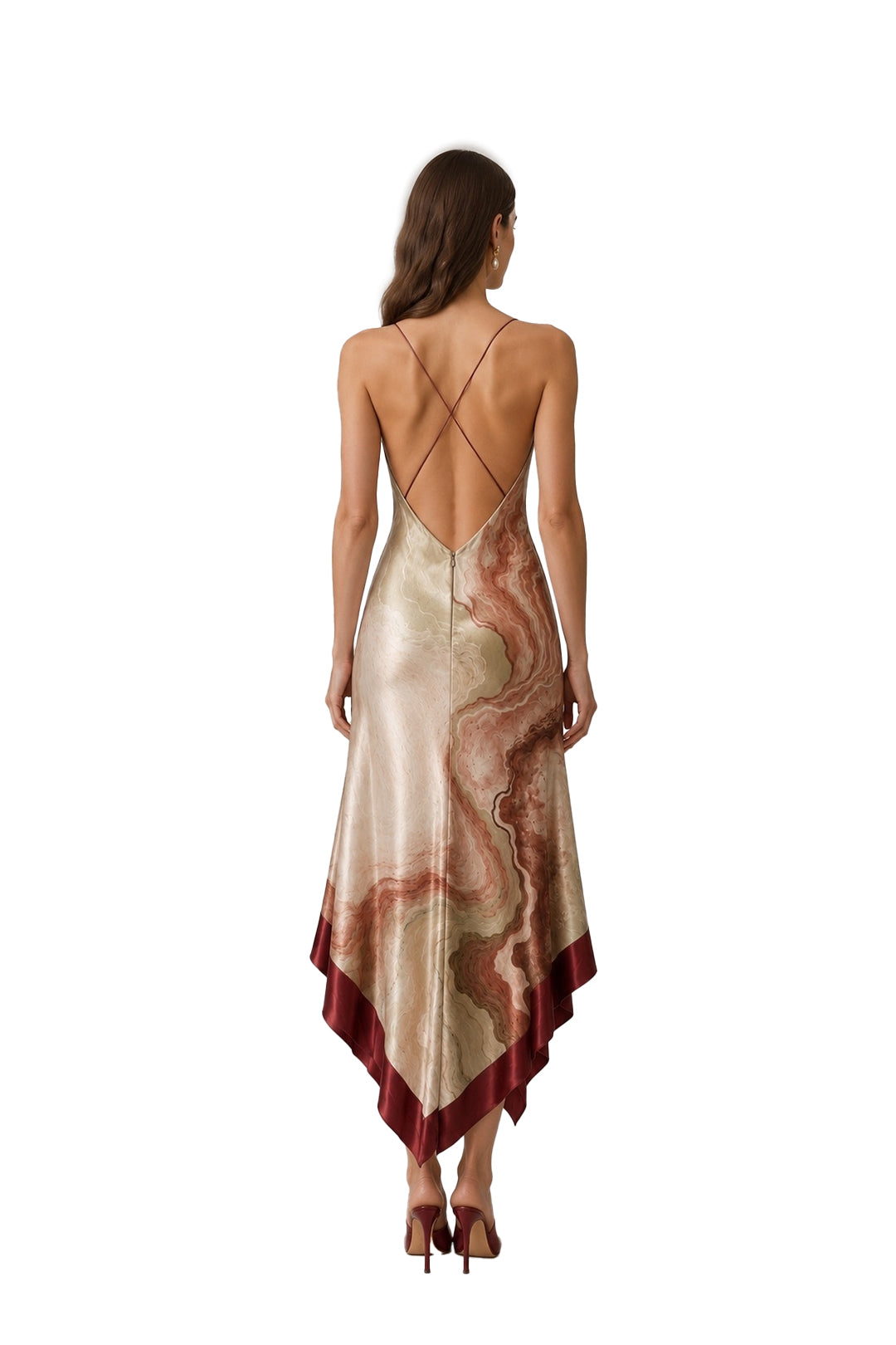 DRAPE SATIN DRESS