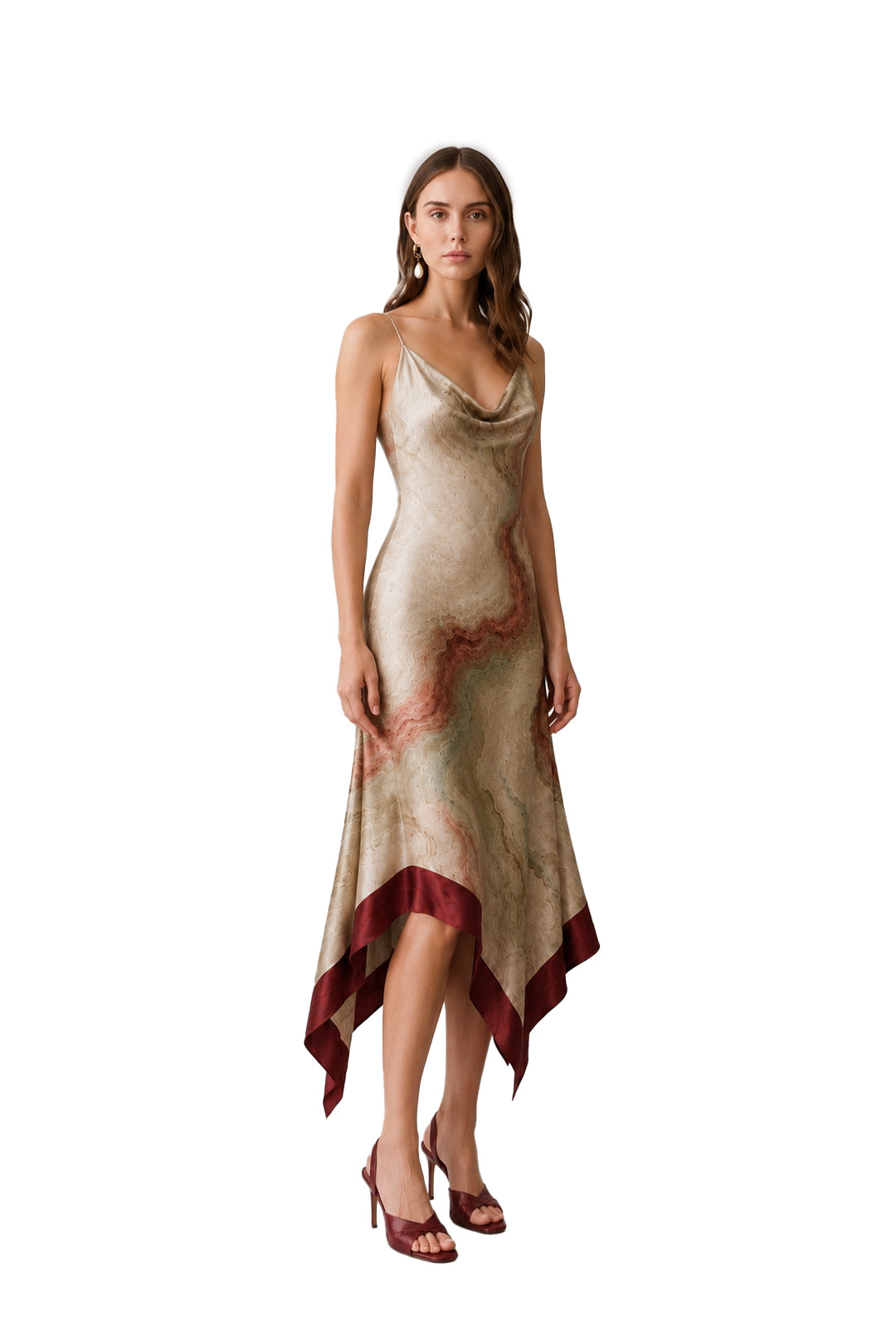 DRAPE SATIN DRESS