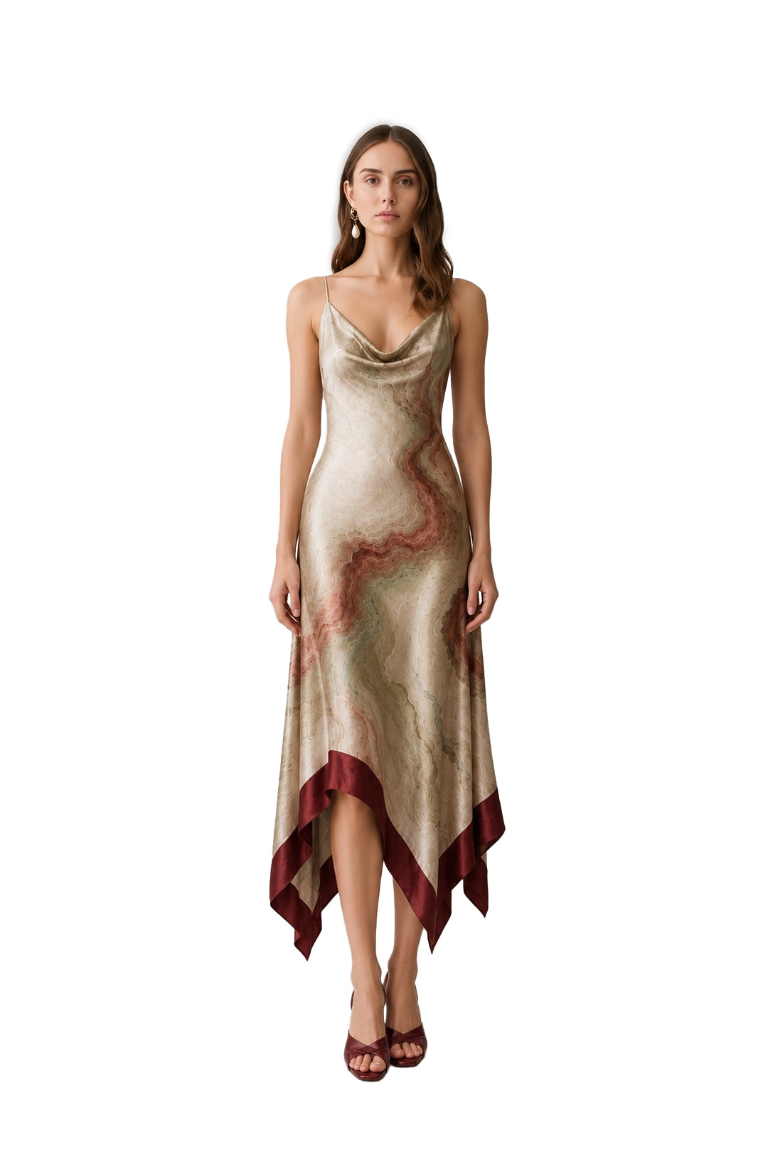 DRAPE SATIN DRESS